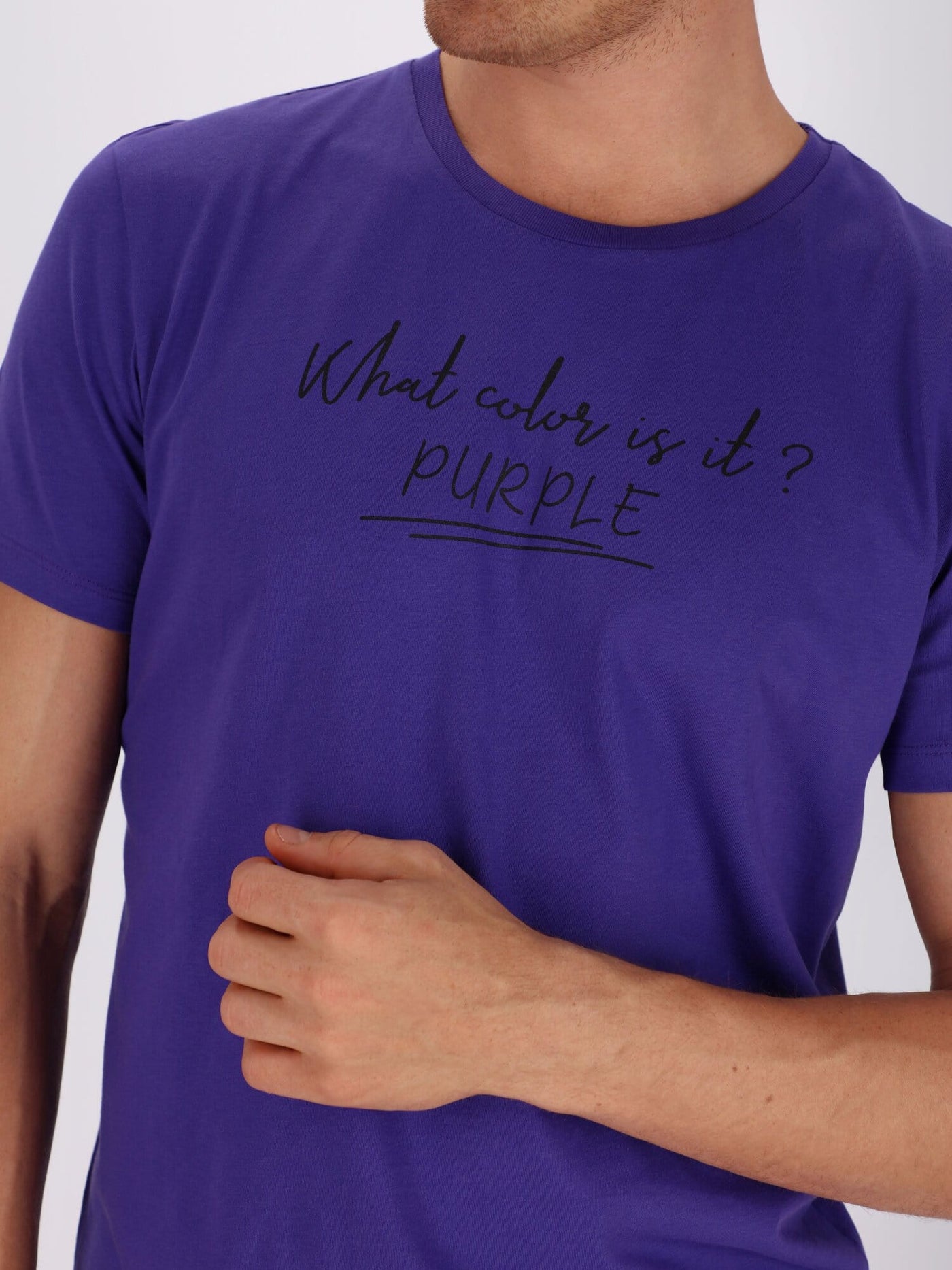 OR T-Shirts Dark Purple / S What Color Is It? Front Print T-Shirt