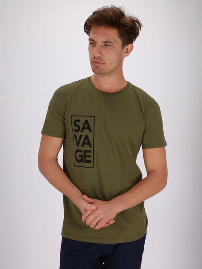 OR T-Shirts Front Text Print Savage Short Sleeve Round Neck T-Shirt