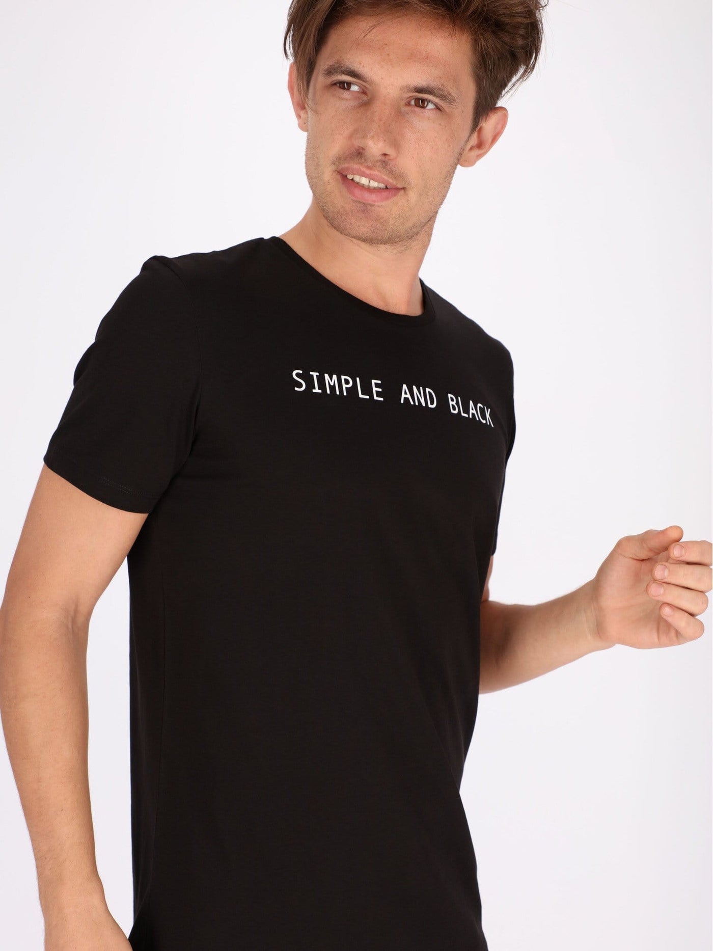OR T-Shirts Simple And White/Black Front Text Print T-Shirt