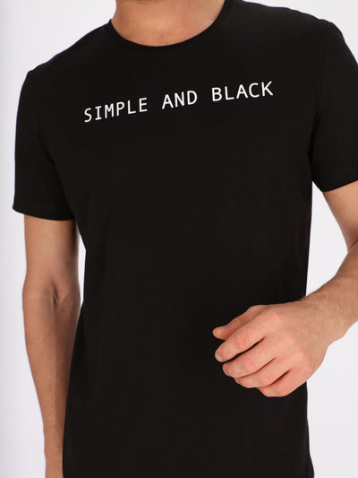 OR T-Shirts Black / L Simple And White/Black Front Text Print T-Shirt