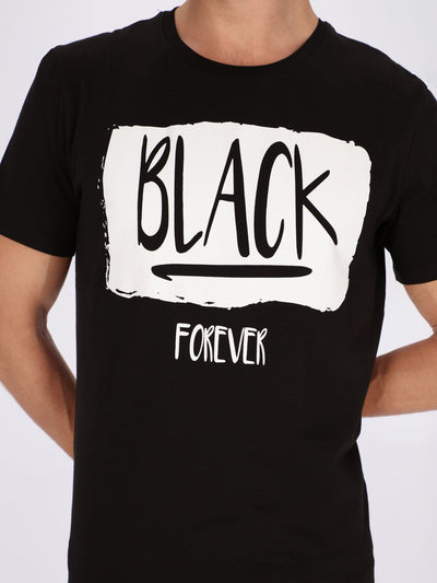 OR T-Shirts Black Forever Front Print Short Sleeve T-Shirt
