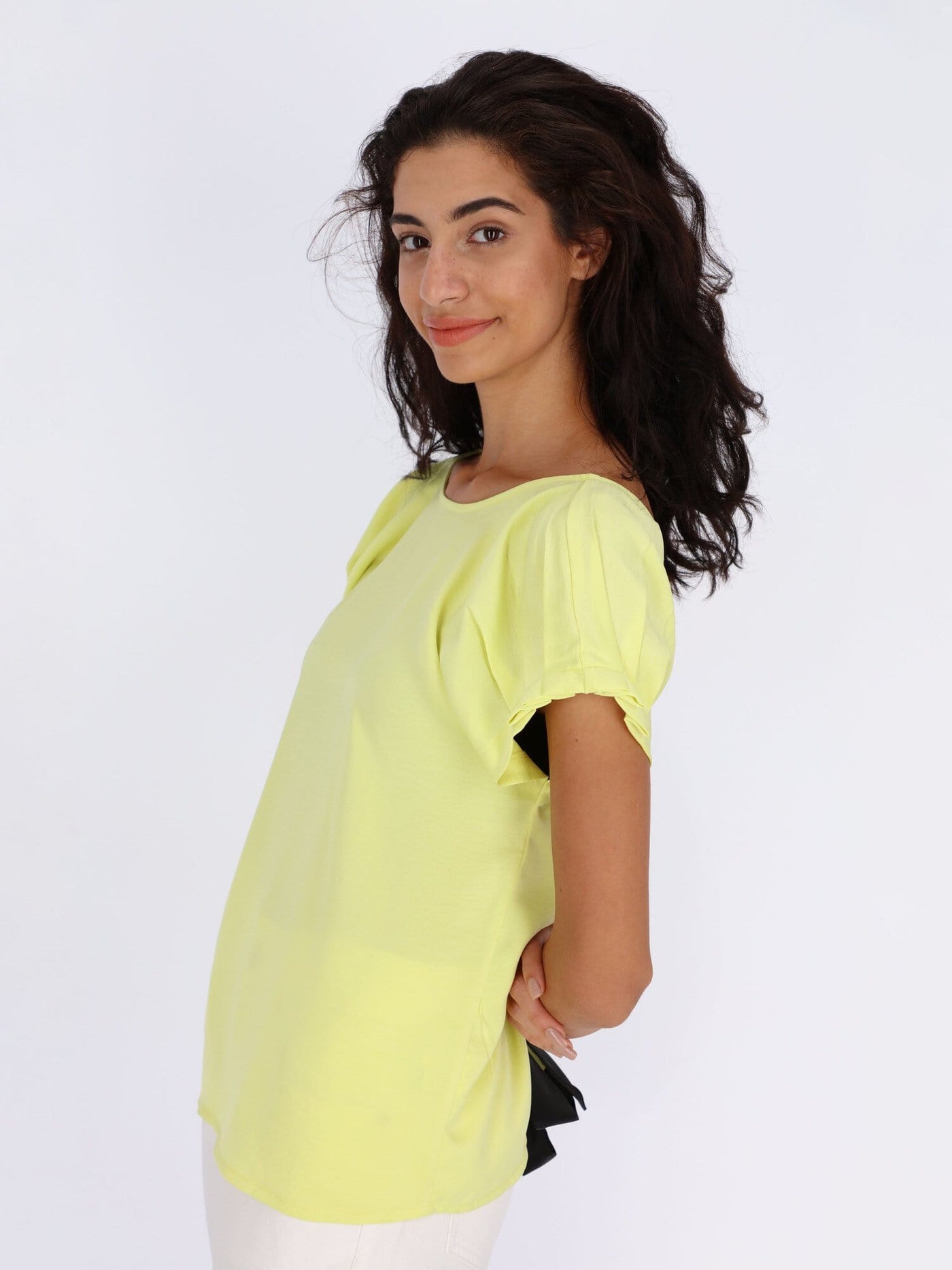OR Tops & Blouses Back Ribbon Top with Puff Sleeves