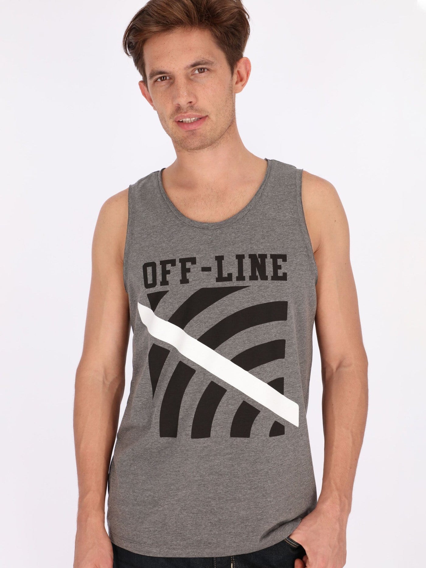 OR T-Shirts Heather Grey / S Front Print Sleeveless T-Shirt