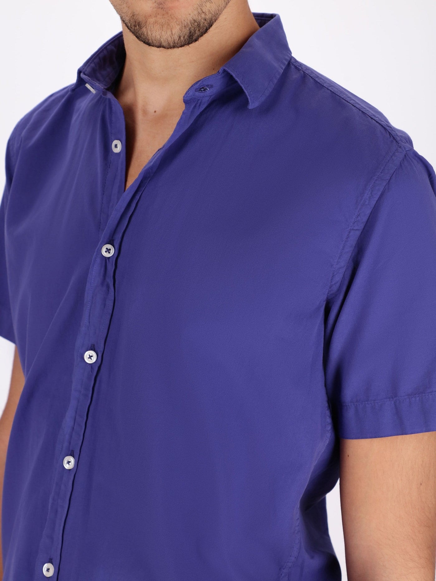 OR Shirts Dark Purple-V24 / M Basic Short Sleeve Turn-Down Collar Shirt