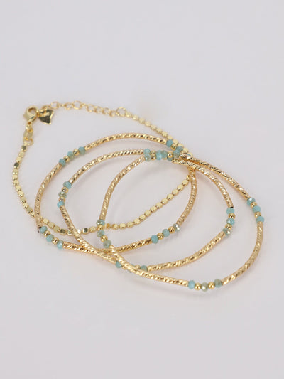 OR Jewellery 3 Row Bracelet with Beads & Penadants