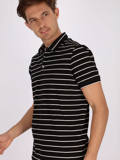 OR Polos Black / XXL Horizontal Stripes Short Sleeve Polo Shirt