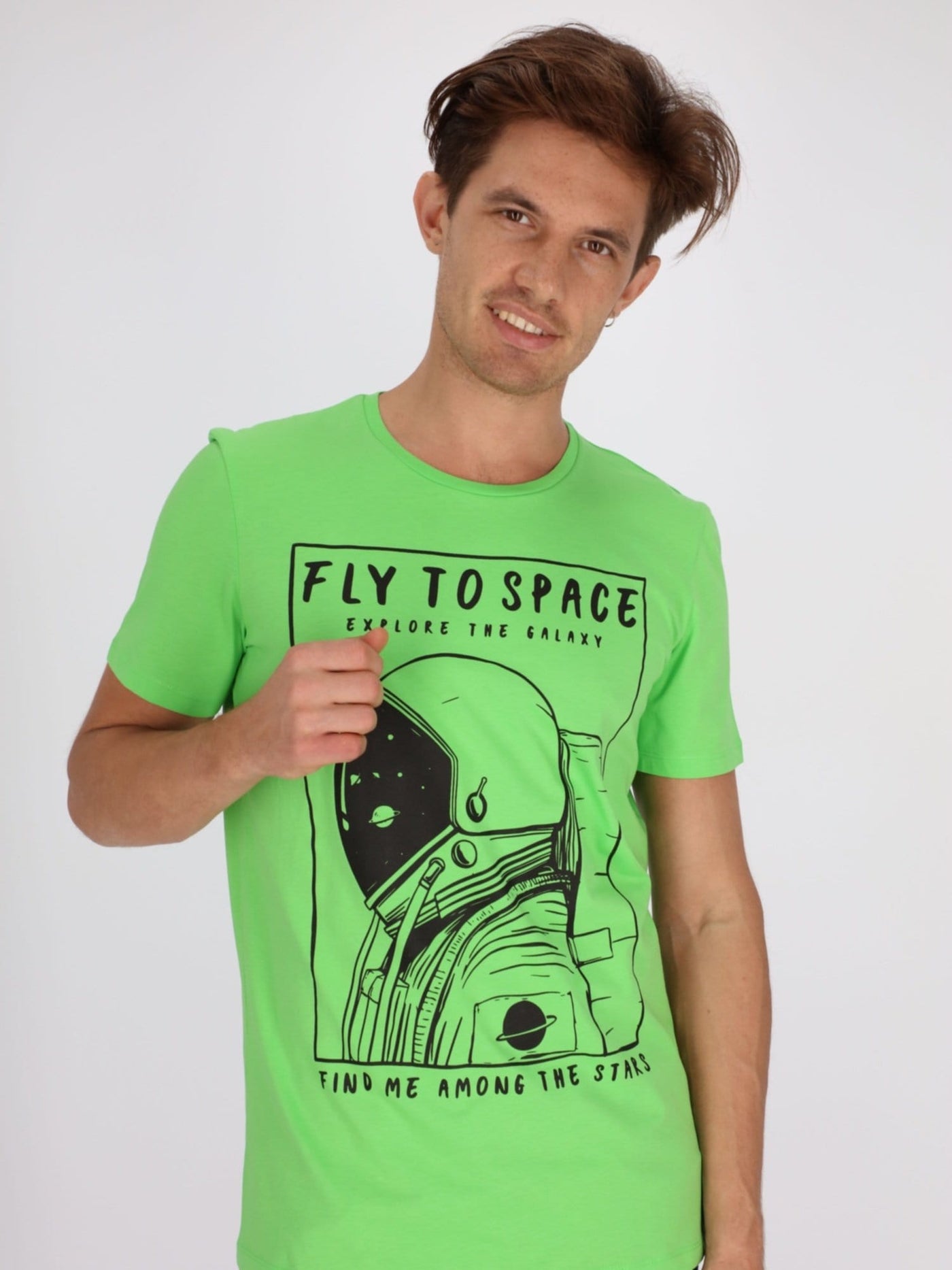 OR T-Shirts Front Print Fly to Space Short Sleeve T-Shirt