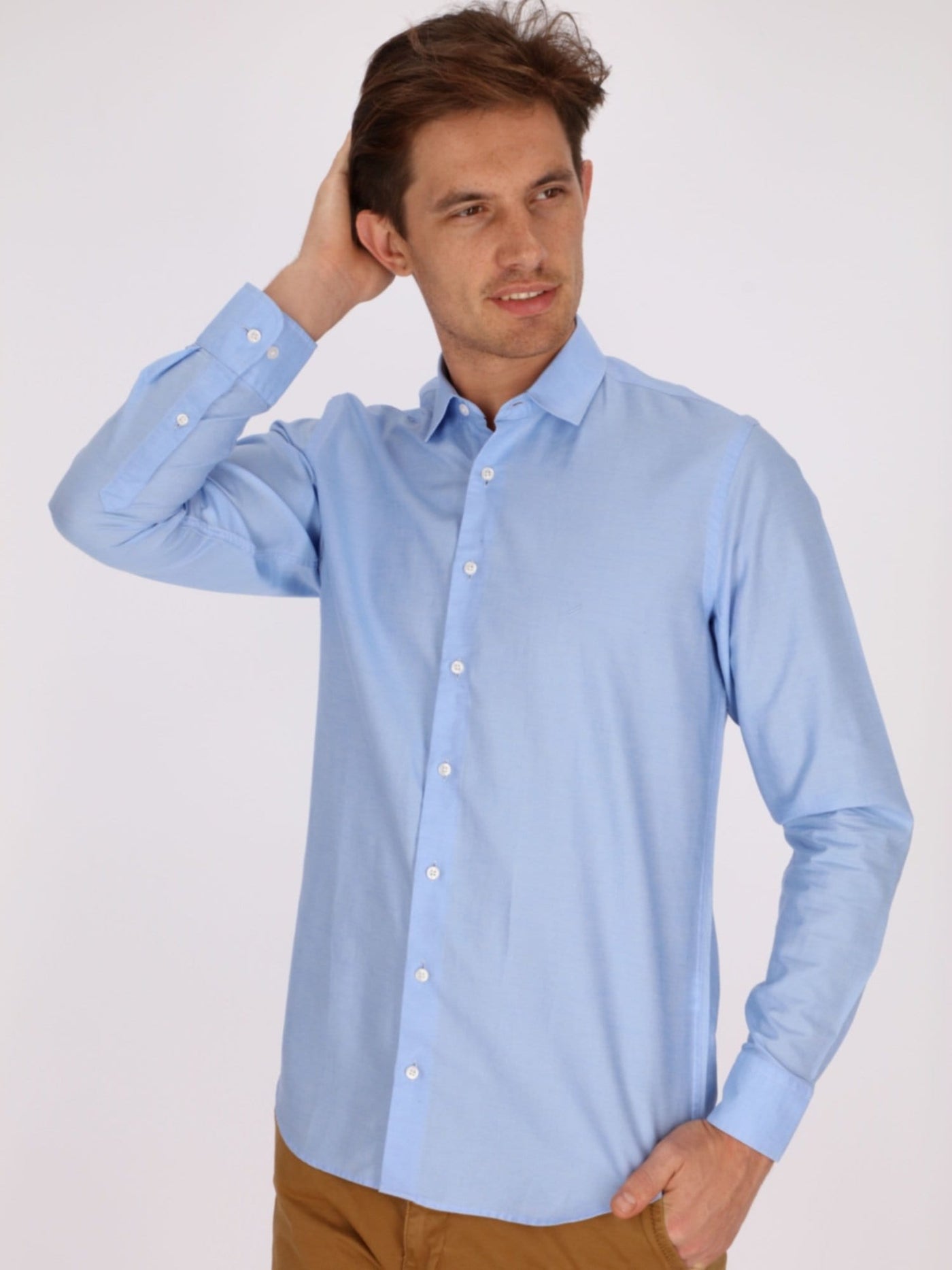 Daniel Hechter Shirts Blue / S Classic Long Sleeve Shirt with Buttoned Cuffs