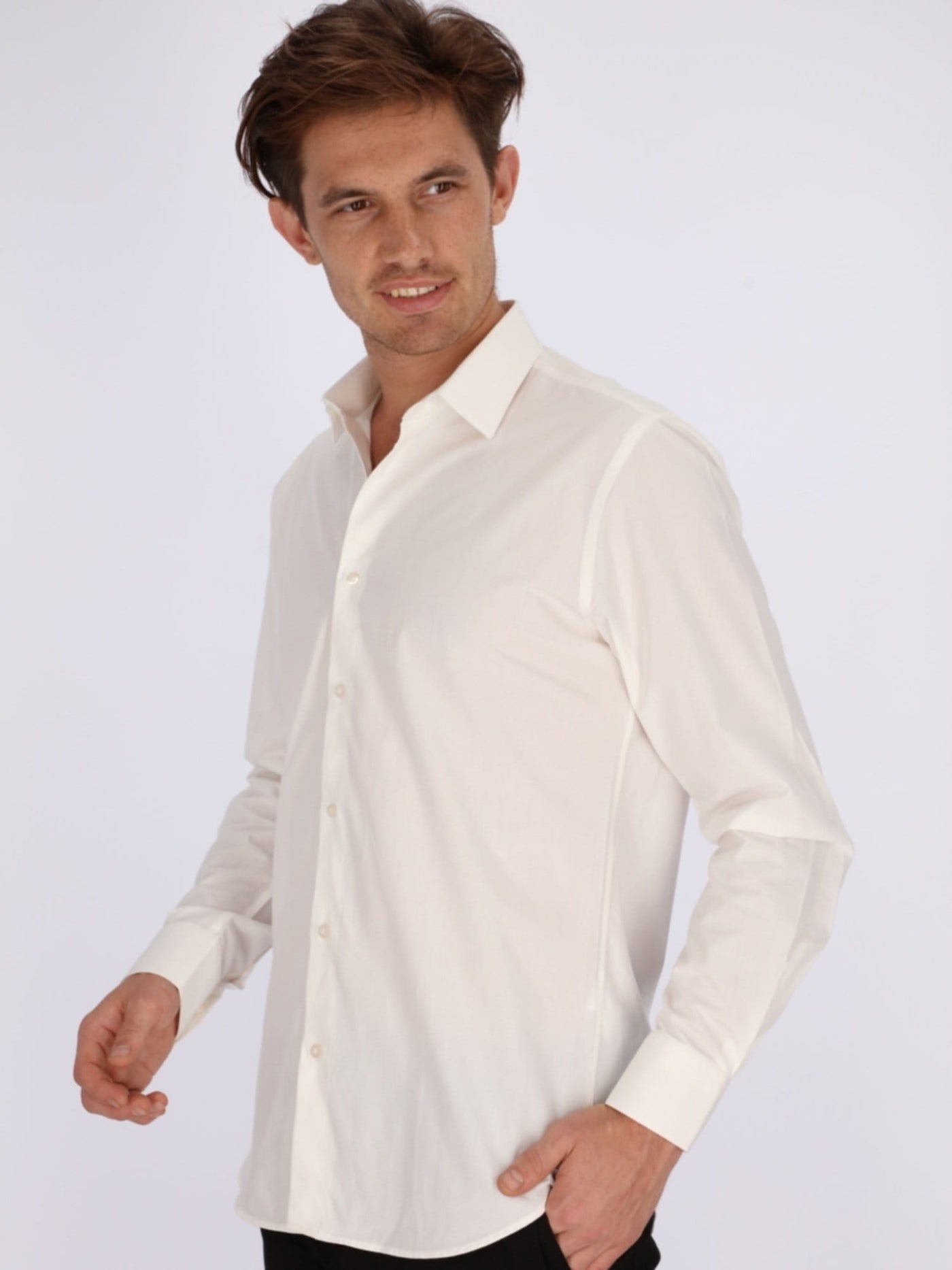 Daniel Hechter Shirts Off White / 39 Solid Classic Long Sleeve Shirt