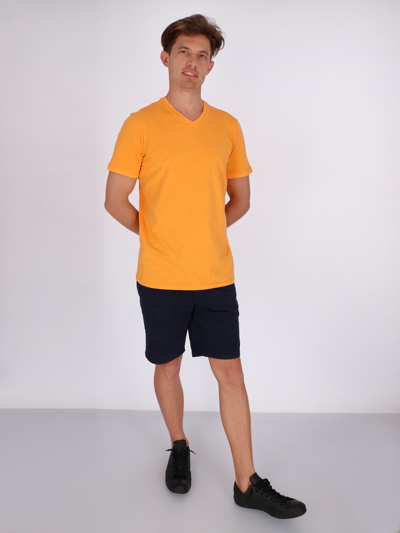Daniel Hechter T-Shirts Dark Orange / S Basic V-Neck Short Sleeve T-Shirt