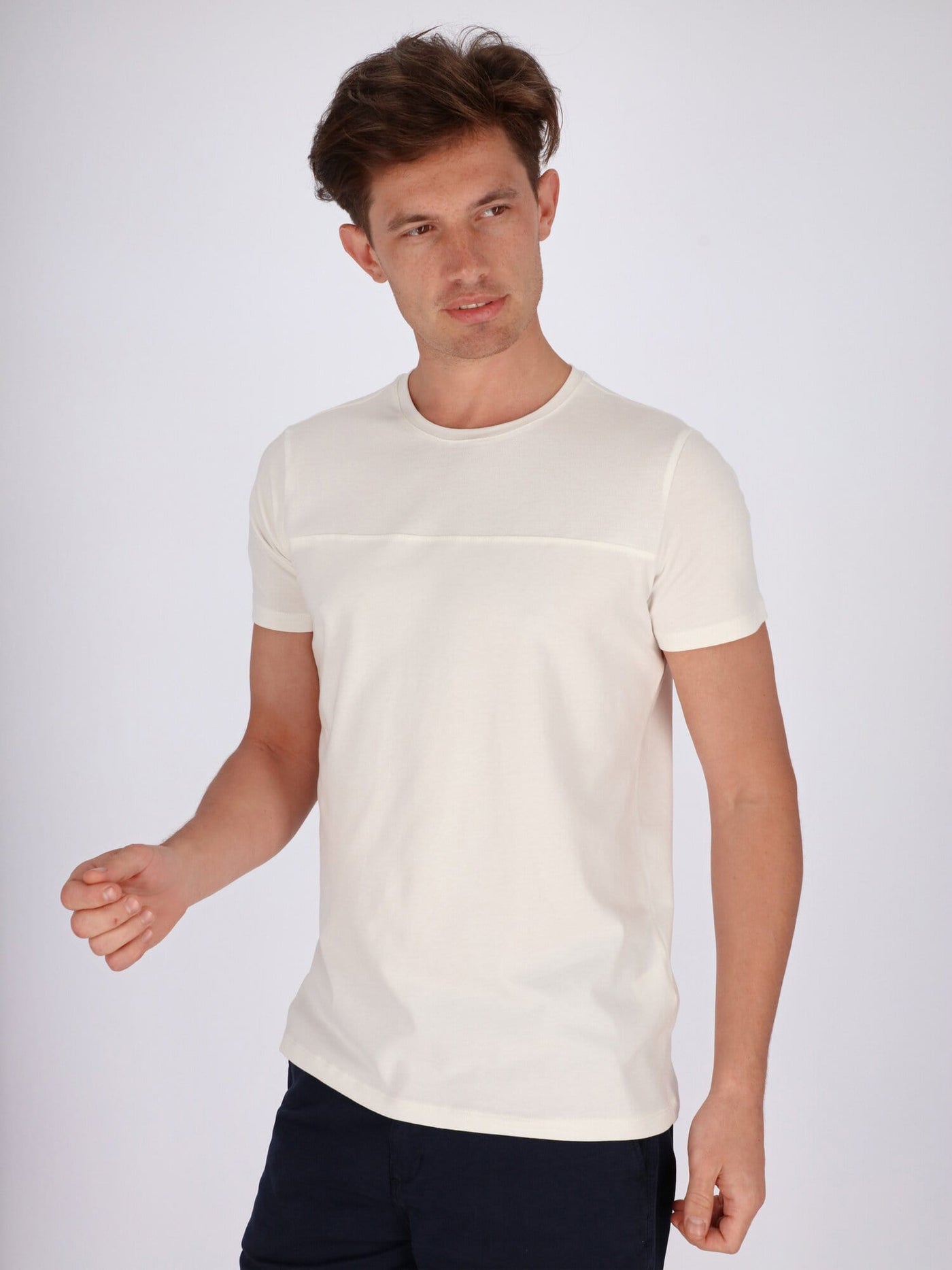 OR T-Shirts Off White / S Basic T-shirt with Front-line Crosswise