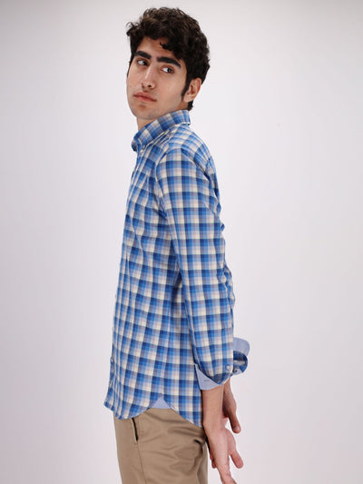 Daniel Hechter Shirts Long Sleeve Plaids Shirt with button-down Collar