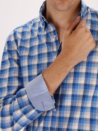 Daniel Hechter Shirts Long Sleeve Plaids Shirt with button-down Collar
