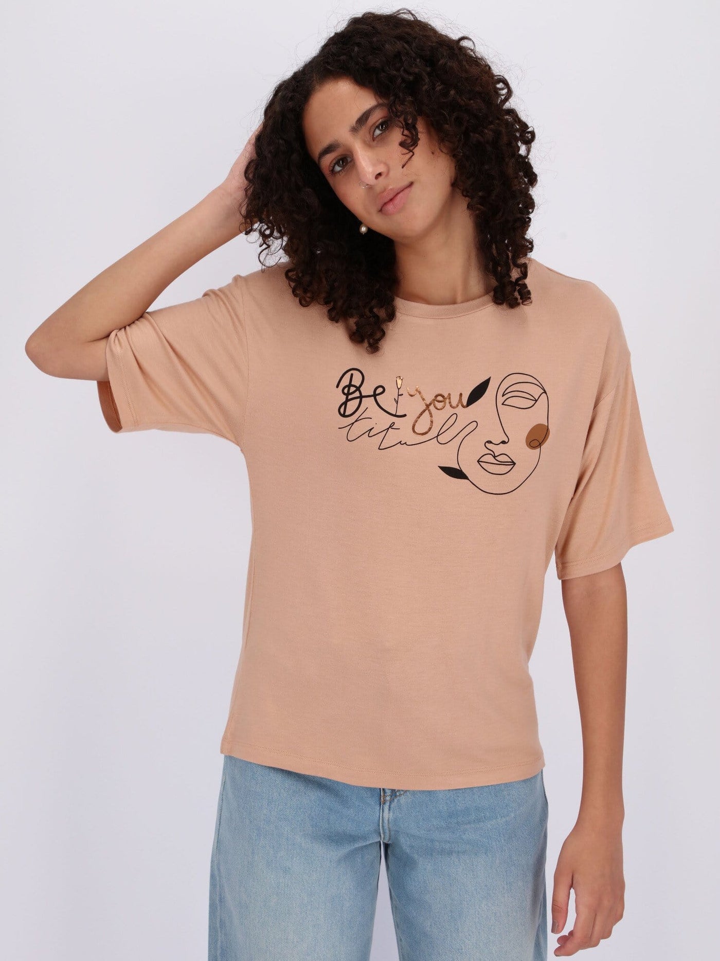 OR Tops & Blouses Front Text Print Friday-Ish Short Sleeve T-Shirt