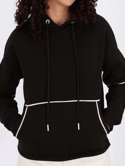 OR Sweatshirts & Hoodies BLACK / S Basic Hoodie with Contrasting Accents