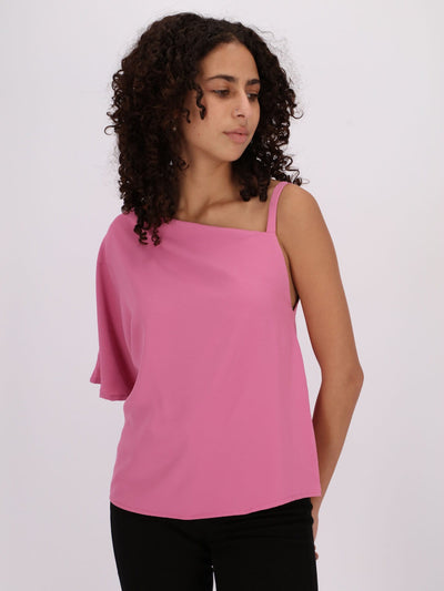 OR Tops & Blouses Neon Fuchsia / S Short Sleeve Top with One Strap