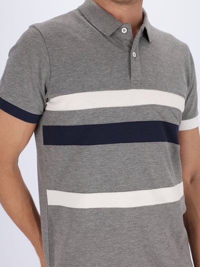 OR Polos Striped Polo Shirt with Turn-Down Collar