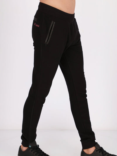 Daniel Hechter Pants & Shorts Black / S Cuffed Hem Side Zipped Pocket Sweatpants