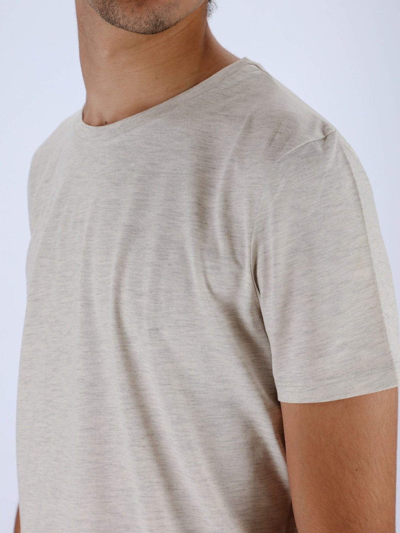 OR T-Shirts Off White Chine / M Basic Short Sleeve Round Neck Heather T-Shirt