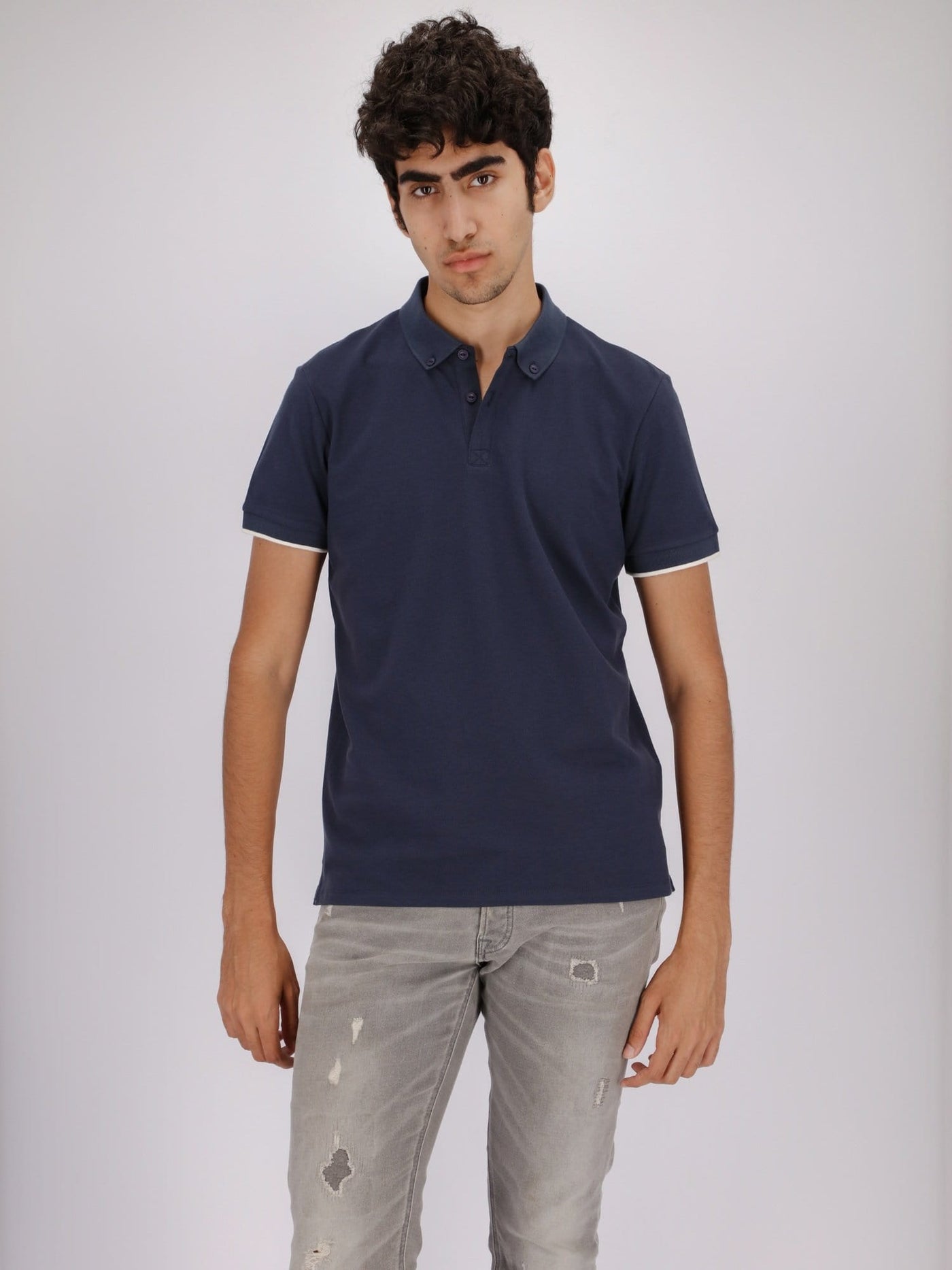 OR Polos Turned-Down Collar Button-Up Short Sleeve Polo Shirt