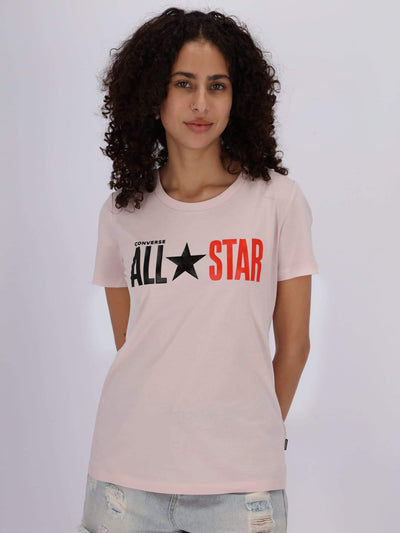 Converse Tops & Blouses BARELY ROSE / L All Star Short Sleeve Women T-Shirt