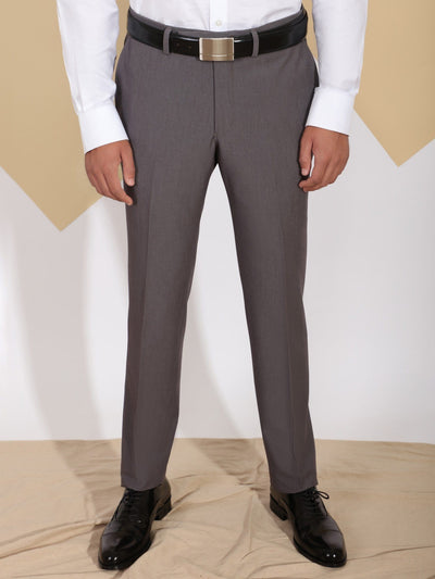 Daniel Hechter Pants & Shorts Grey / 48 Solid Tux Pants with Tailored Fit Cut