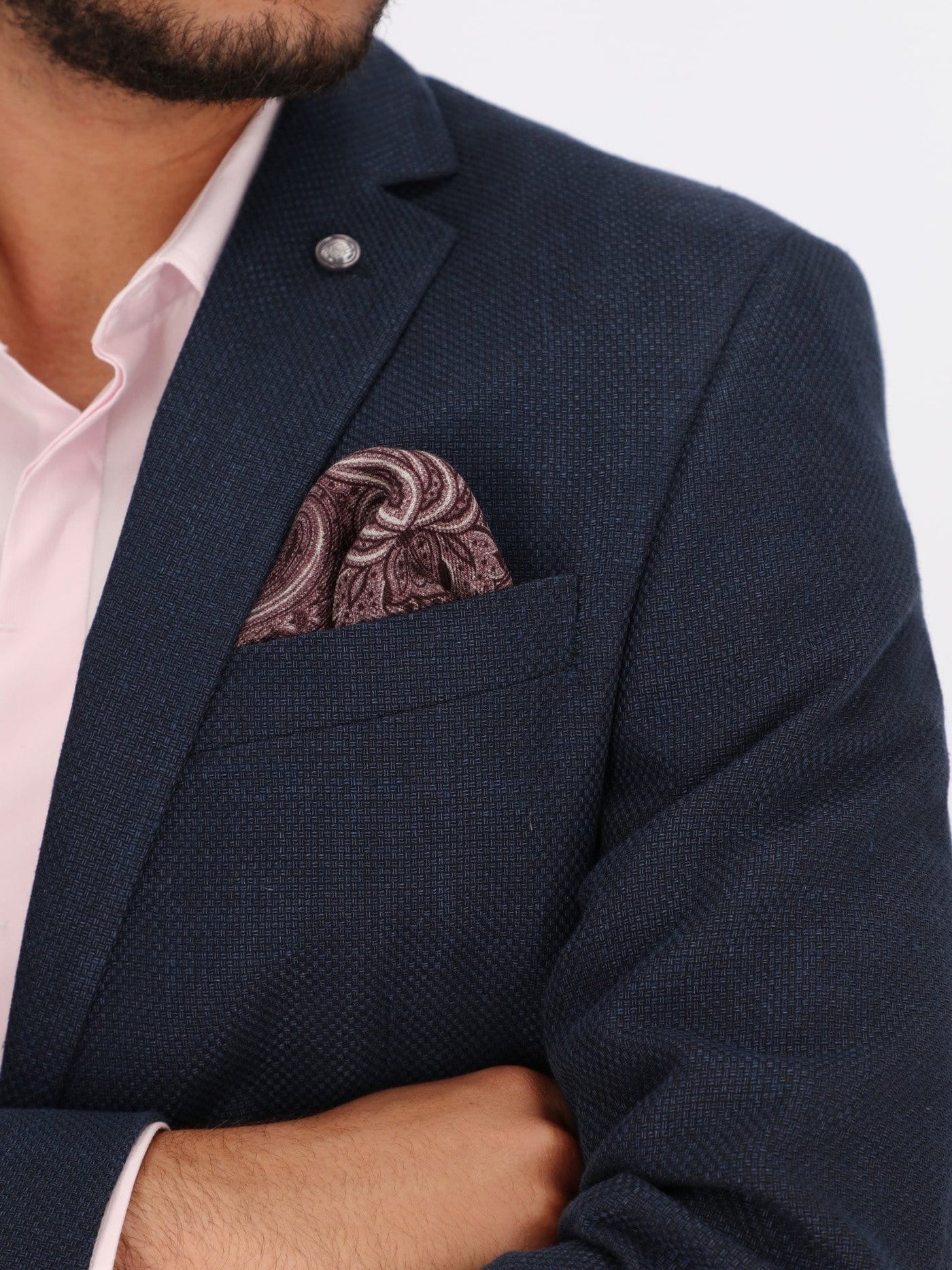 Daniel Hechter Other Accessories Chili Red / Os Pocket Square with Paisley Pattern