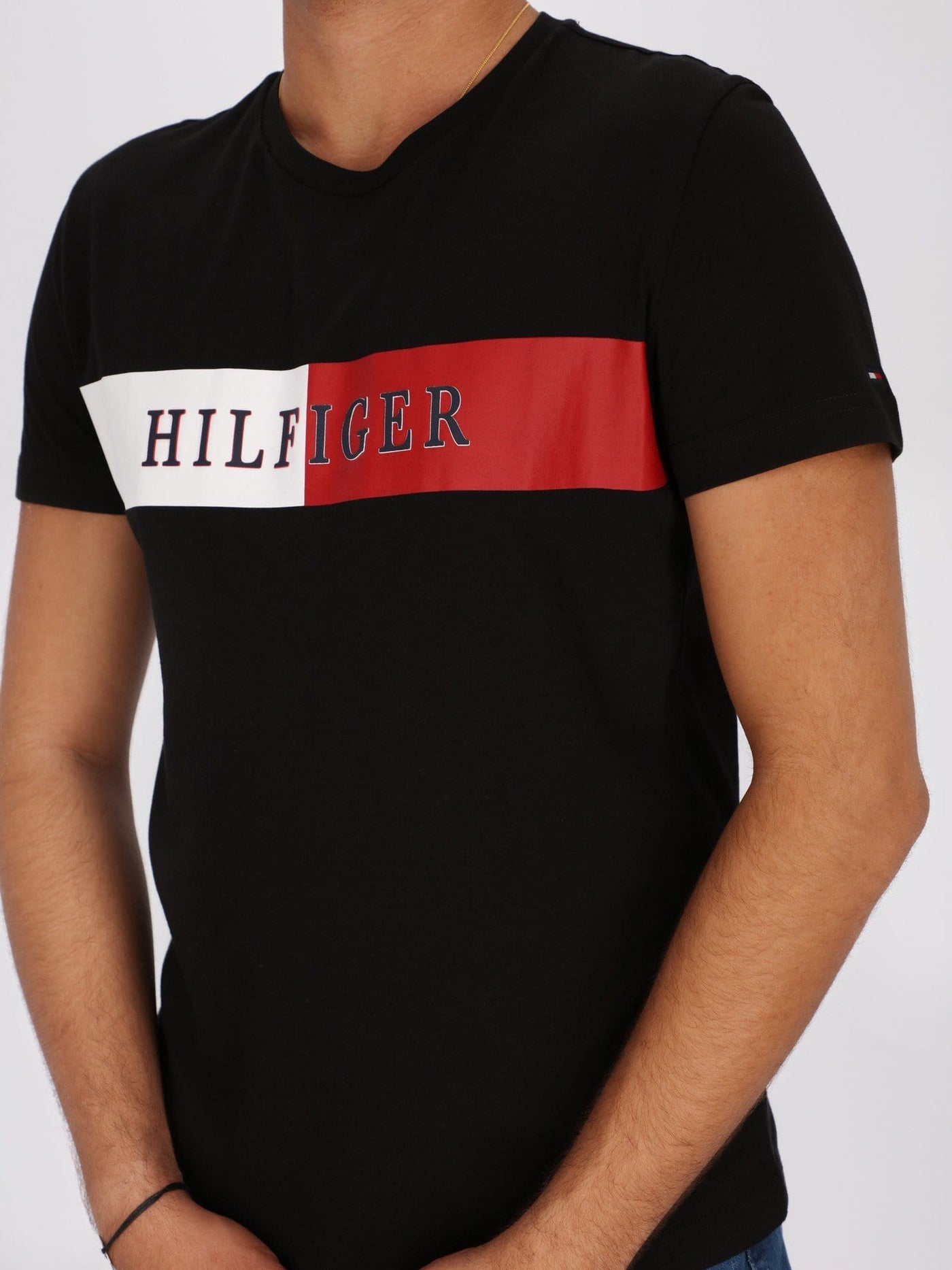 Tommy Hilfiger T-Shirts Black / XXL Front Printed Logo Regular-Fit T-shirt