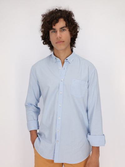 Daniel Hechter Shirts Light Blue / 3XL Basic Shirt with Long Sleeves