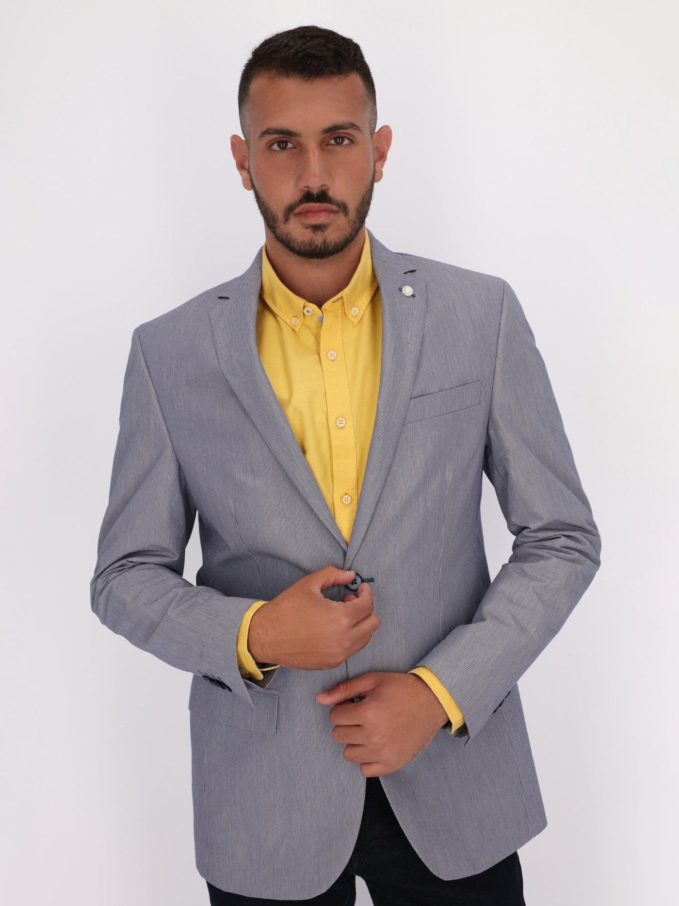 Daniel Hechter Suits & Blazers Dusty Blue / 50 Striped Suit Blazer