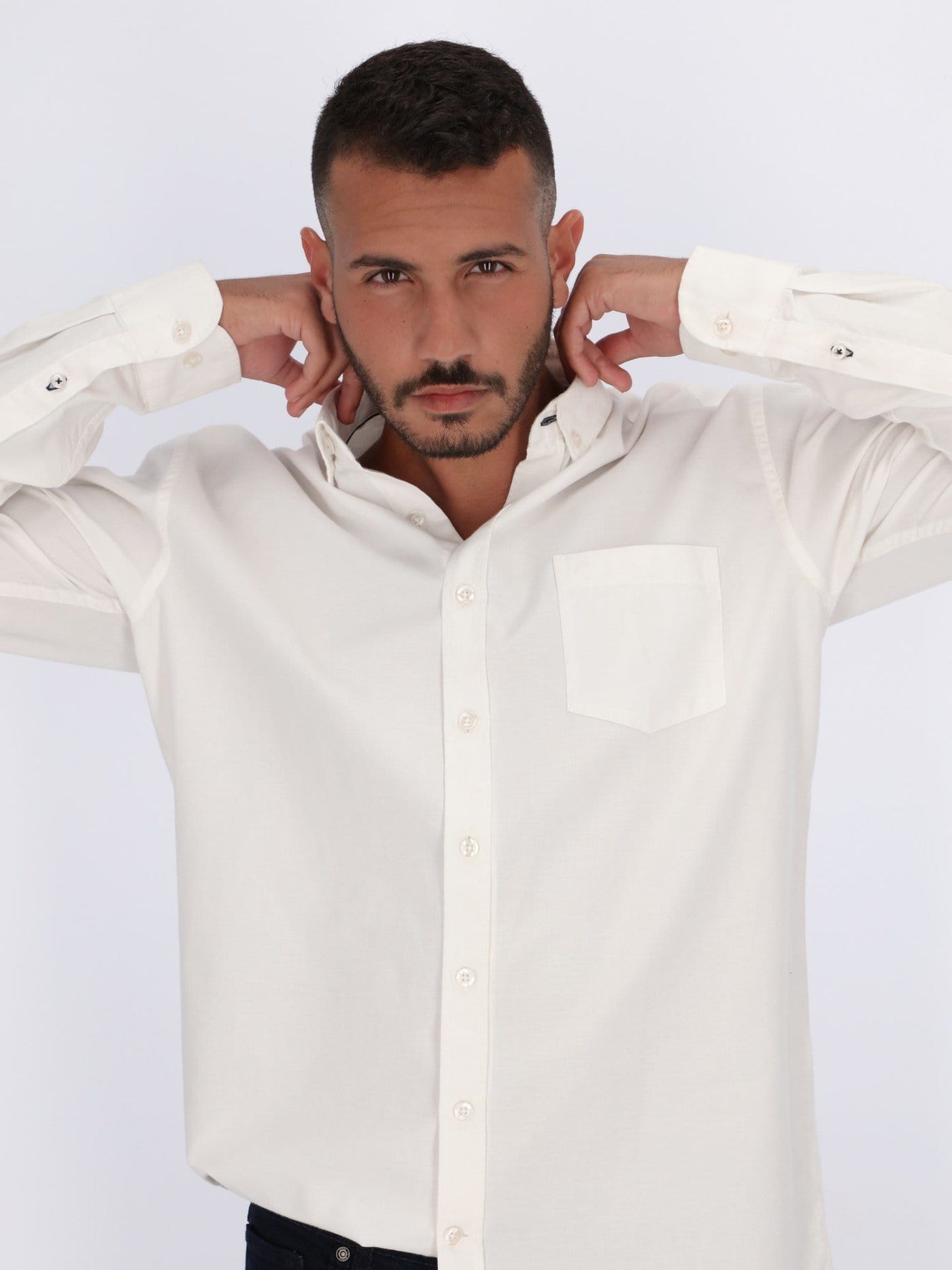 Daniel Hechter Shirts WHITE / 3XL Basic Shirt with Long Sleeves