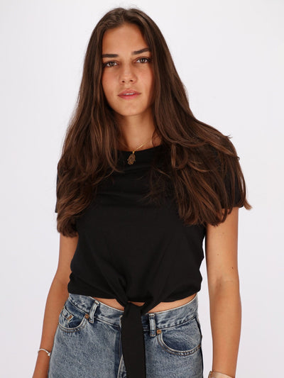 OR Tops & Blouses Front Knotted Short Sleeve Cropped Top