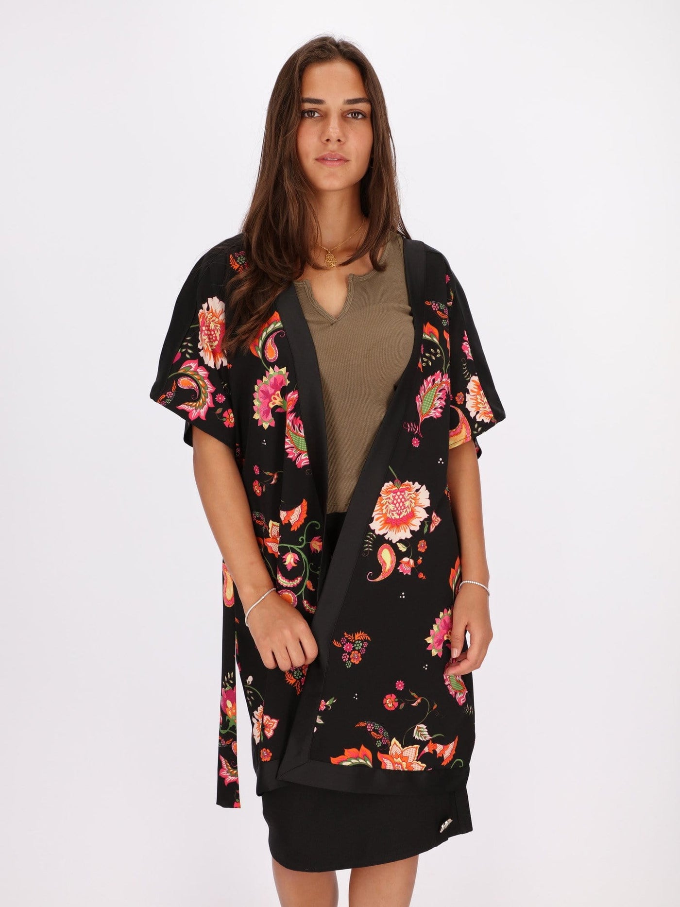 OR Jackets & Cardigans Floral Kimono with Butterfly Sleeve
