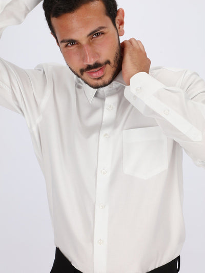 Daniel Hechter Shirts White / 40 Long Sleeve Front Pocket Shirt