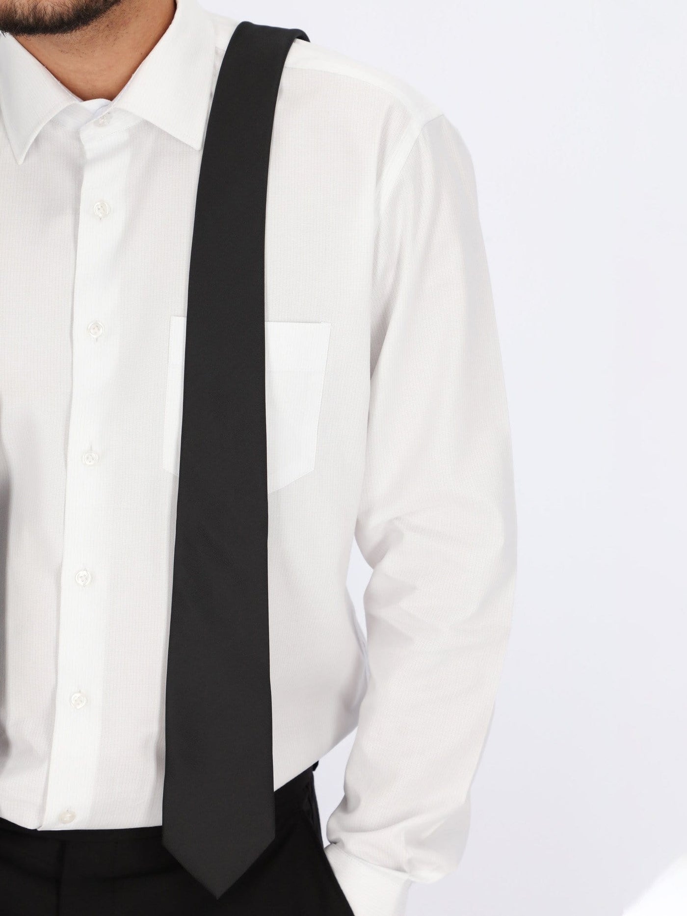 Daniel Hechter Other Accessories Black / One Size Plain Textured Slim Necktie