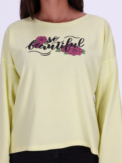 OR Tops & Blouses Charlock / S So Beautiful Front Print Top with Relaxed Sleeves
