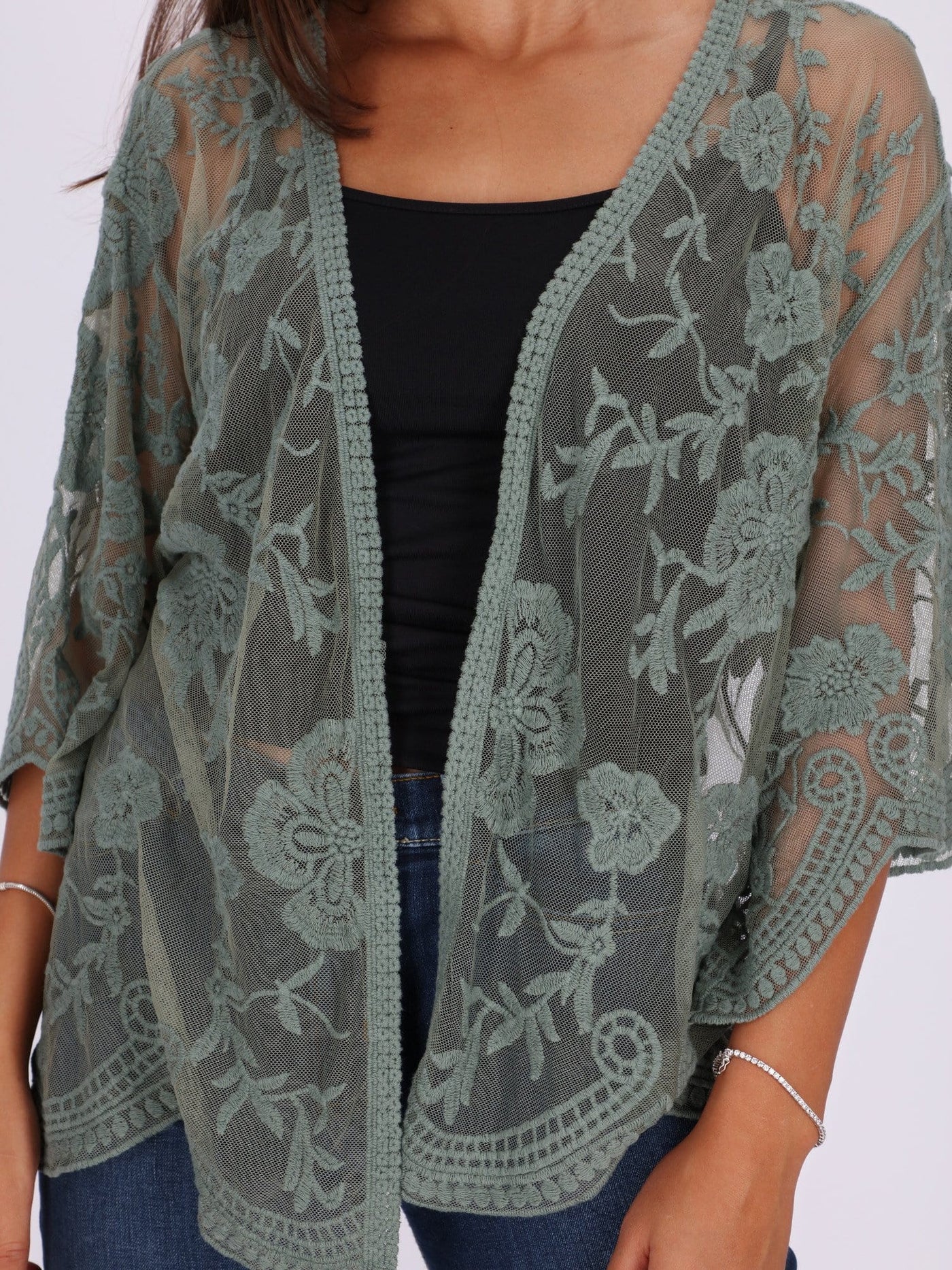OR Tops & Blouses Kimono Sleeve Beach Lace Jacket