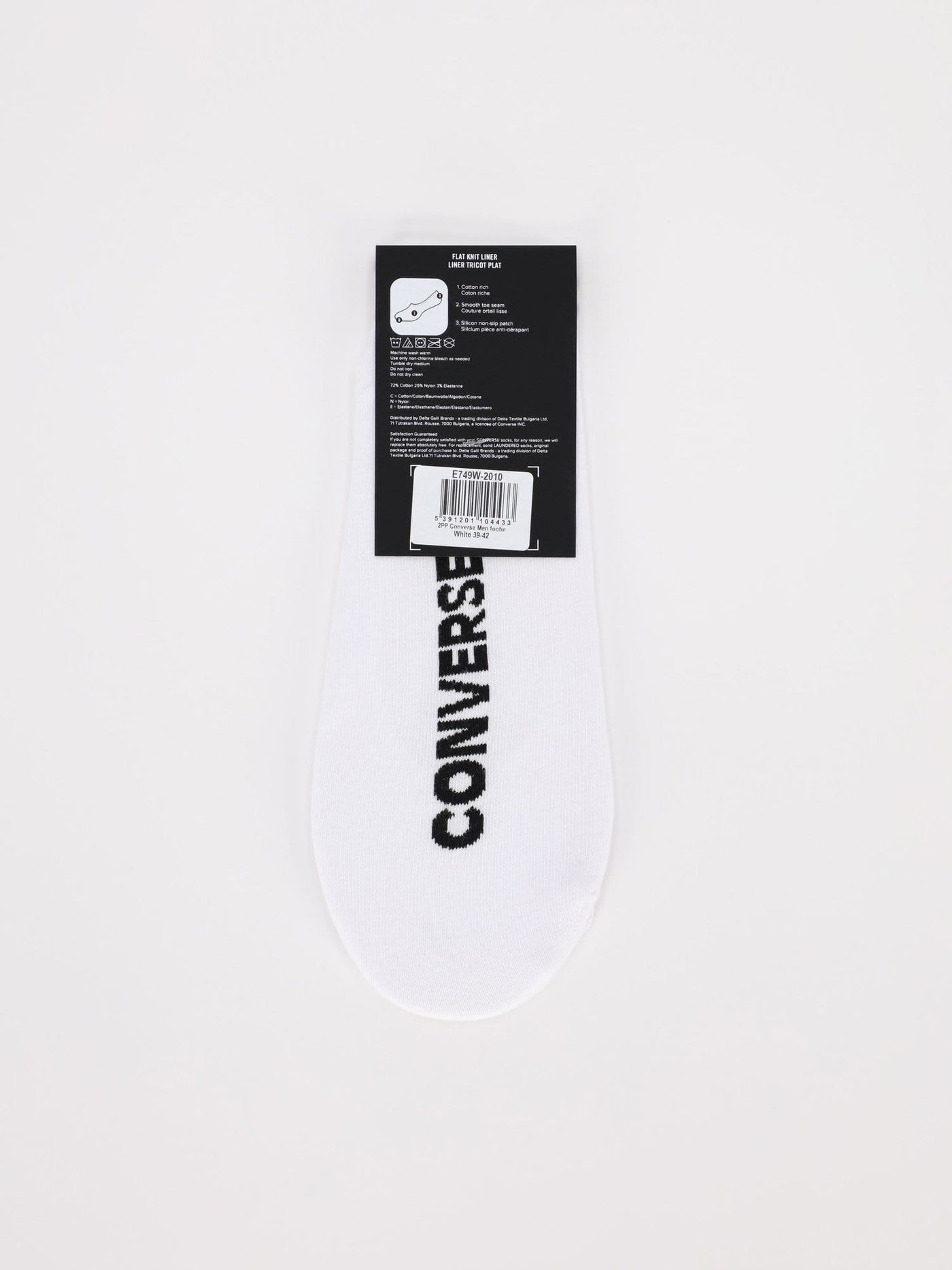 Converse Other Accessories 100 / One Size 3 Pairs of Flat Knit Liner Socks - White