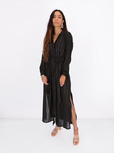 OR Dresses & Jumpsuits Maxi Dress with Vertical Glossy Stripes