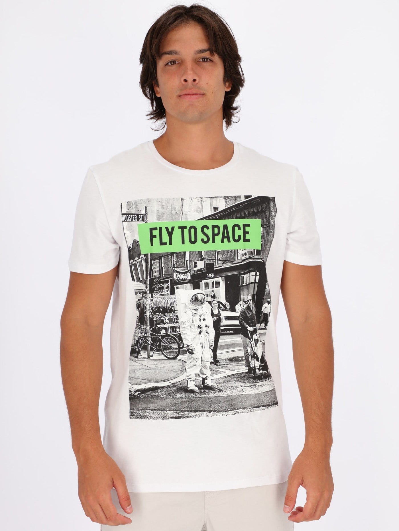 OR T-Shirts White / L Fly to Space Front Print T-Shirt