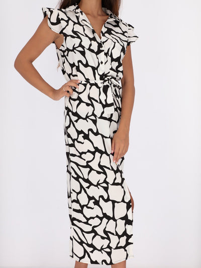 OR Dresses & Jumpsuits Monochrome Midi Dress with Monarch Butterfly Art