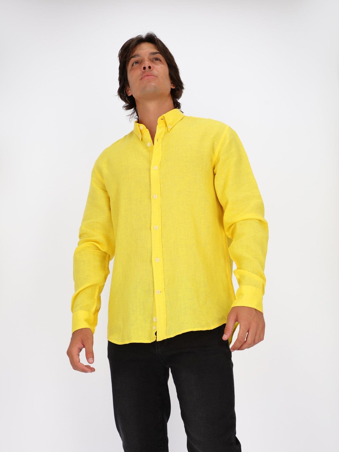 Naga Homme Shirts Long Sleeve Linen Shirt