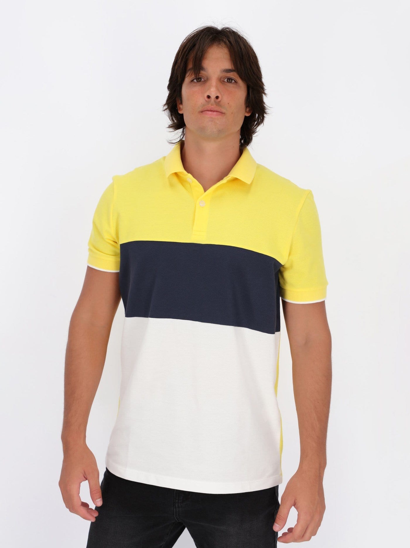 OR Polos Yellow / M Color Block Short Sleeve Polo Shirt