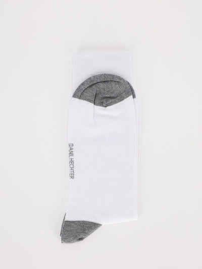 Daniel Hechter Other Accessories Os / WHITE Bi-tone Mid Calf Socks with Logo