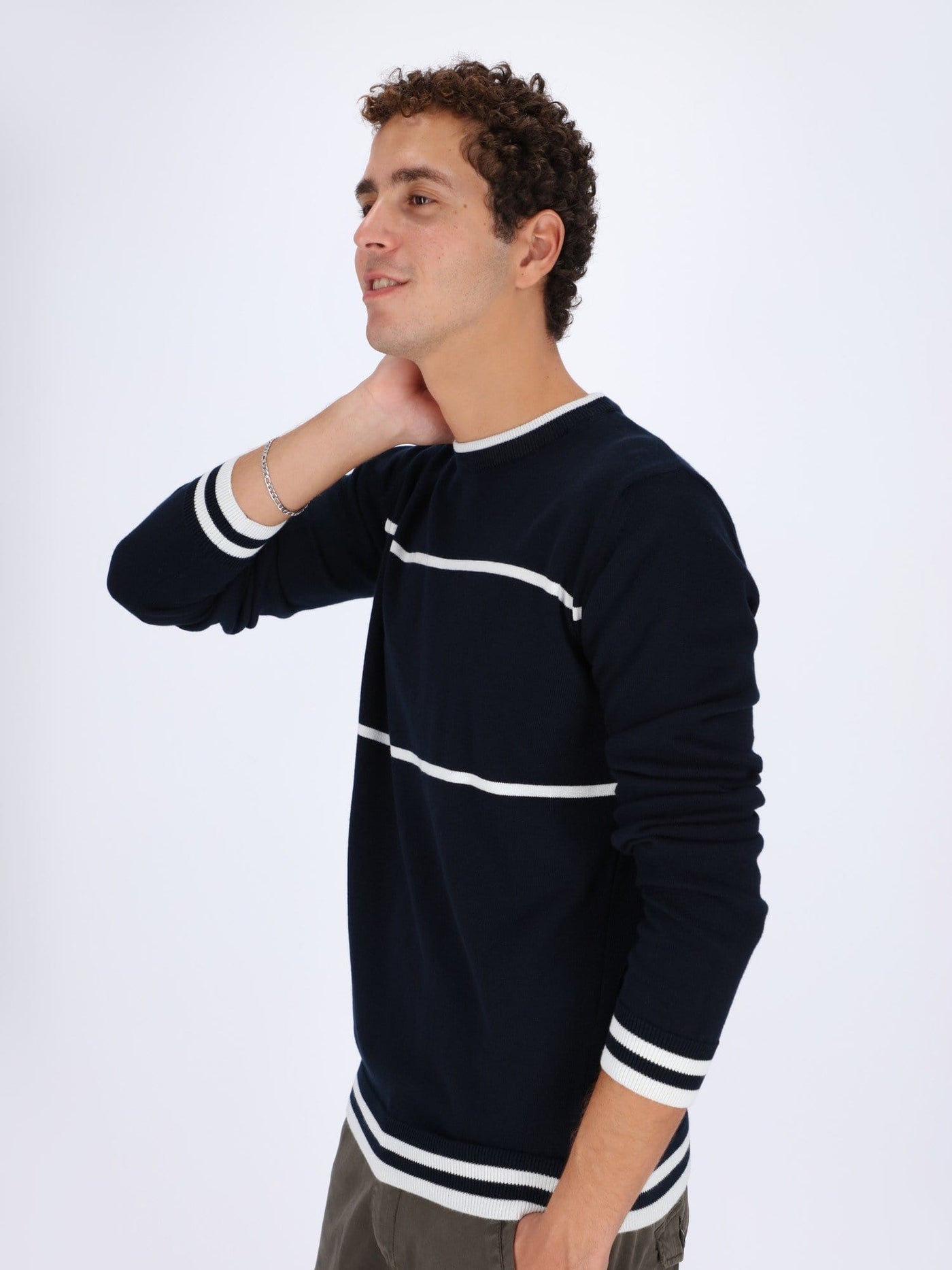 OR Knitwear Contrasting Striped Kintted Pullover
