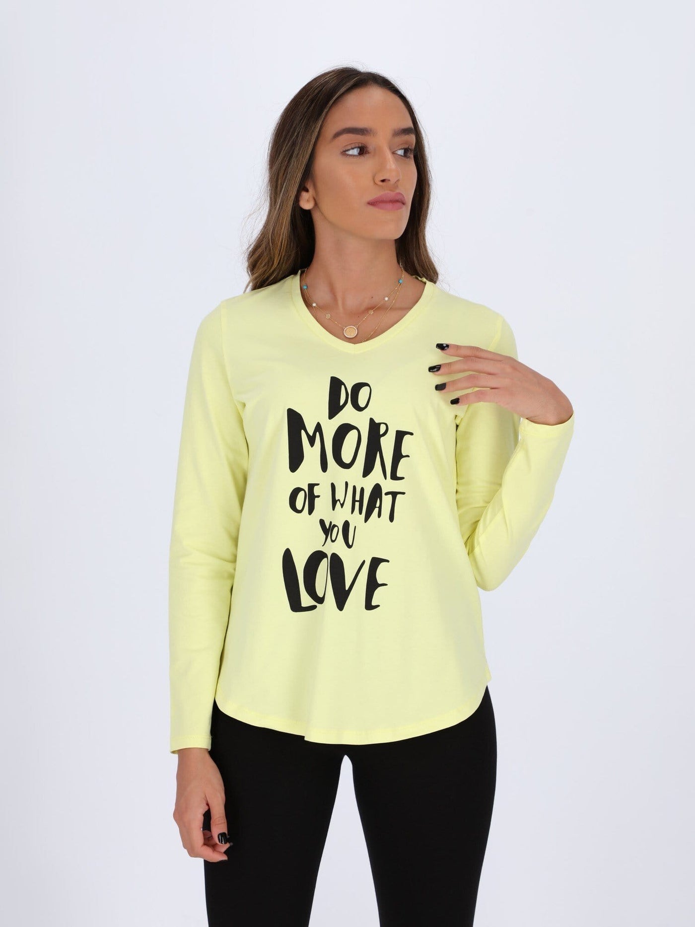 OR Tops & Blouses Charlock / L Top with Front Text Print & Long Sleeve