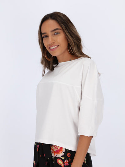 OR Tops & Blouses WHITE / S Batwing Sleeve Cropped Top
