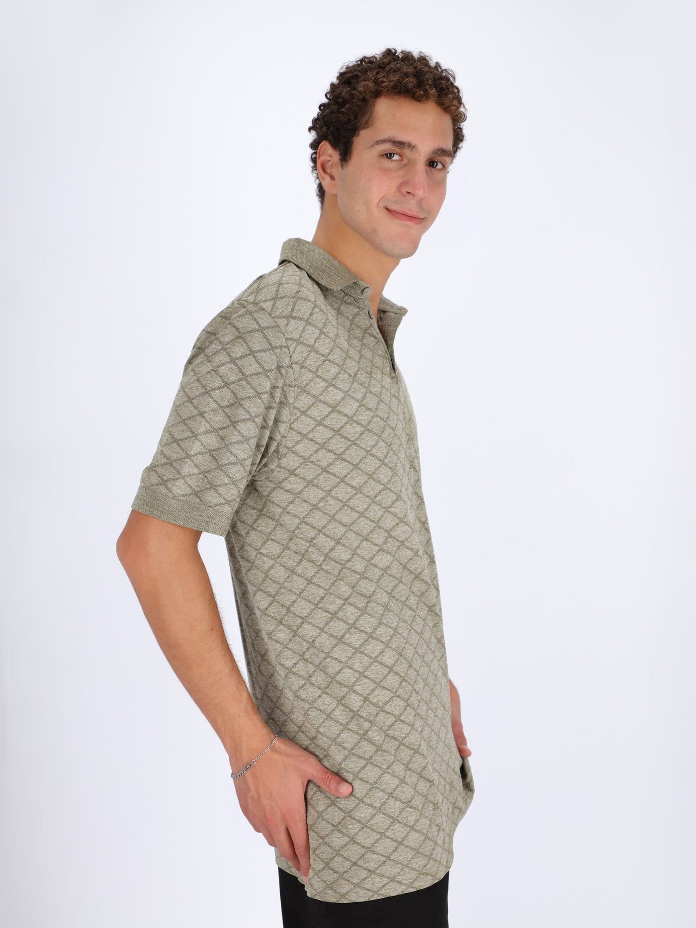 Daniel Hechter Polos Polo Shirt with Seamless Chainlink Pattern