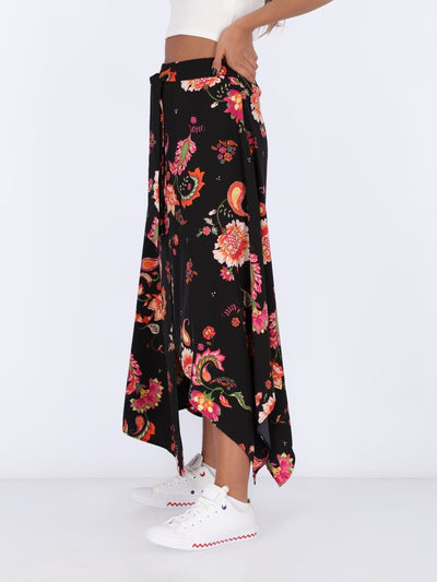 OR Skirts & Shorts Floral Print Long Skirt with Waistband