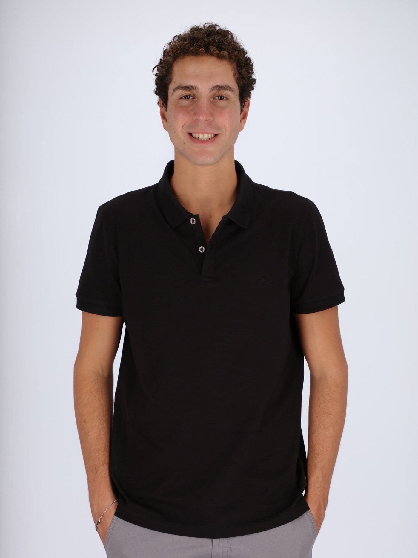Daniel Hechter Polos BLACK / XL Basic Polo Shirt with Regular Fit Cut